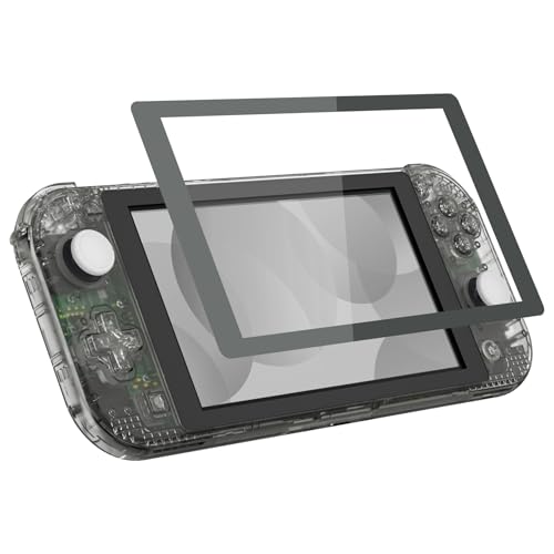 Image of eXtremeRate Crystal Clear Black DIY Replacement Shell for Nintendo Switch Lite, NSL Handheld Controller Housing w /Screen Protector, Custom Case Cover for Nintendo Switch Lite [Controller NOT Included]