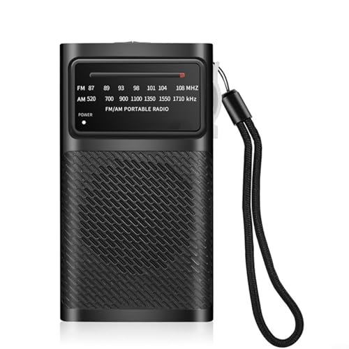 Radio Portátil AM/FM con Recepción Superior y Potente Altavoz de 3W, Pequeño Transistor para Exteriores y Hogar, Radio Compacto Pilas Receptor Radio Pequeño