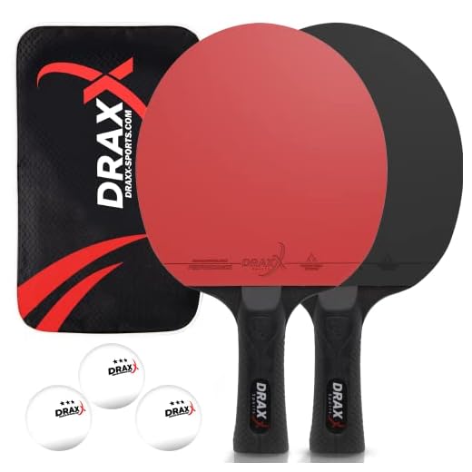 Raquette de Ping-Pong | Set 2 Raquettes de Tennis de Table + 3 Balles + 1 Sac | Synthétique et étanche | intermédiaire confirmé Professionnel | Housse de Protection renforcée | compétition