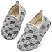 Scurtain Unisex Kids Slippers - Toddler Socks With Artificial Woolen House Shoes for Boys and Girls Grey/Lattice Size 11.5-12