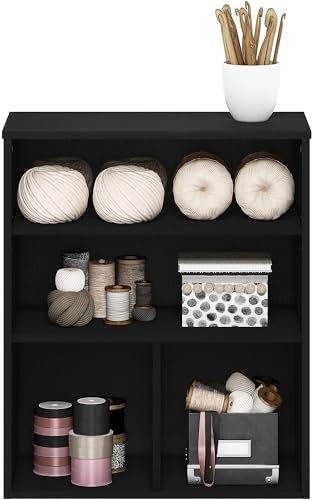 Image of Callas Multipurpose Engineered Wood Bookcase | Books Storage Organizer for Kids | Multi-Purpose Shelves for Books Storage (Black, BR-06)