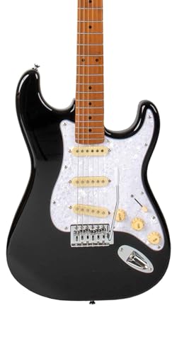 BAMBOO, Guitarra Electrica Strat SOLAR SSS Black. Orientacion Derecha, Terminacion Brillante