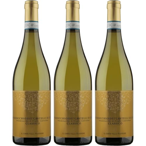 Il Conte Villa Prandone Verdicchio DOC Classico Weisswein Weiss Trocken Italien inkl. FeinWert E-Book (3 x 0.75 l)