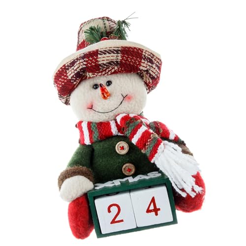 Calendario de cuenta regresiva de Navidad, Papá Noel, muñeco de nieve, figura de peluche, adorno de mesa para el hogar con fechas intercambiables, decoración de oficina en casa
