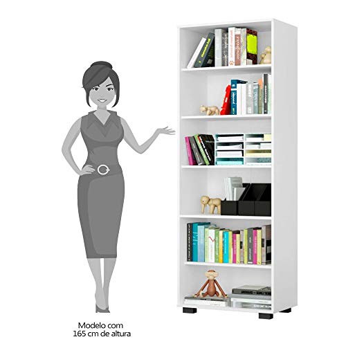 Conjunto Escritório Mesa com Gaveteiro Gávea e Estante Office Branco - Móveis Leão