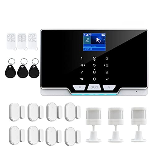 Alarmas para Casa, G20 TUYA Wifi GSM System de alarma HOME BROBLAR 1.8 Tft Pantalla de color 6 Luces de estado de ánimo Control de la alarma de seguridad inalámbrica(E)