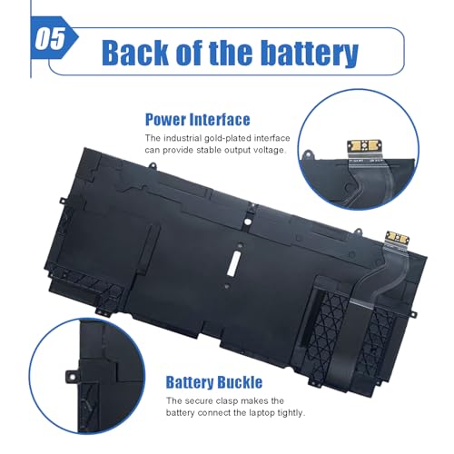 Image of 51Wh 52TWH Laptop Battery Replacement for Dell XPS 13 7390 2-in-1 Series Notebook P103G P103G001 P103G002 MM6M8 XX3T7 0MM6M8 0XX3T7 6375mAh 7.6V 4-Cell