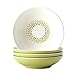 Rachael Ray Dinnerware Circles and Dots Collection 4-Piece Stoneware Fruit Bowl Set, Print
