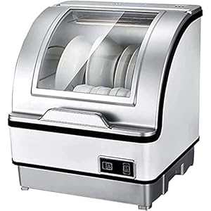 XUERUIGANG Compacte vaatwasmachine, draagbare vaatwasser, 3 wasprogramma, luchtdrogende functie en vaatrek, voor kleine…