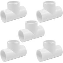 5PCS 1 Inch Tee PVC Fittings Adapter Pipe Fitting Connectors Socket x Socket for Sprinkler, Drip Irrigation System, Pipes Extension HE064-1