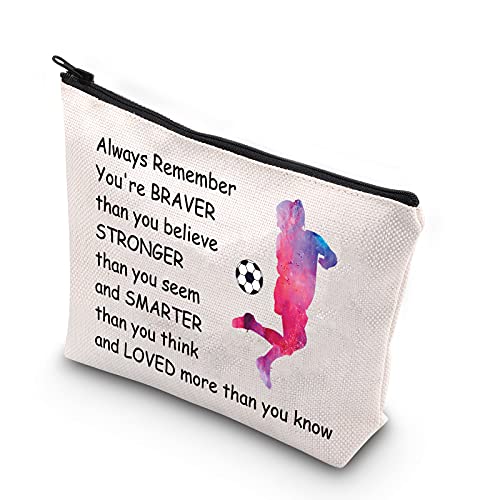 Soccer Gifts for Her Soccer Ball Zipper Pouch Soccer Bag Cosmetics Makeup Soccer Player Gift Soccer Team Gift for Football Lover Travel Bag Organizer Case (Soccer Ball Zipper Pouch)