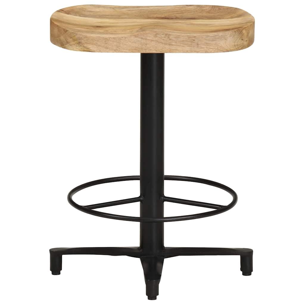 Taburetes de bar 2 St 52 cm Madera de mango macizo con base de hierro