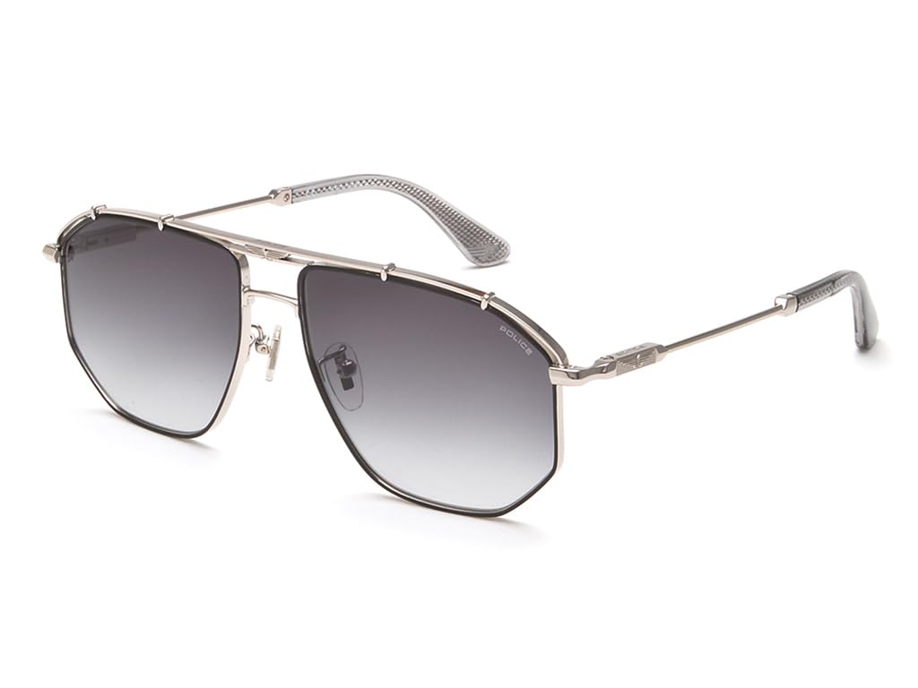 Police Eyewear | Grey Lens | Black Frame | Full Rim Aviator Shape Branded Latest and Stylish Sunglasses | 100% UV Protecti...