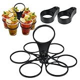 Hyunlai Getränkehalter für 6 Tassen, wiederverwendbar, für Kaffee, Limo, Bier, tragbar für Urlaub, Festival, Sport, Picknick, 2 Stück