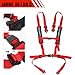 BESTZHEYU 2 PCS 4 Point Harness with 3 Inch Comfortable Heavy Duty Shoulder Padding with Quick Auto buckle for UTV ATV Sports Car, Racing Car, Car Red Racing Harness