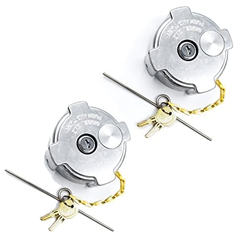 2 Packs 3In Aluminum Locking Diesel Fuel Cap, 1/4 Quarter Turn Locking Tank Cap Compatible with 1996-2018 Freightliner Cascadia Columbia Century Coronado Replaces# 03-37017-002 600149 Cover