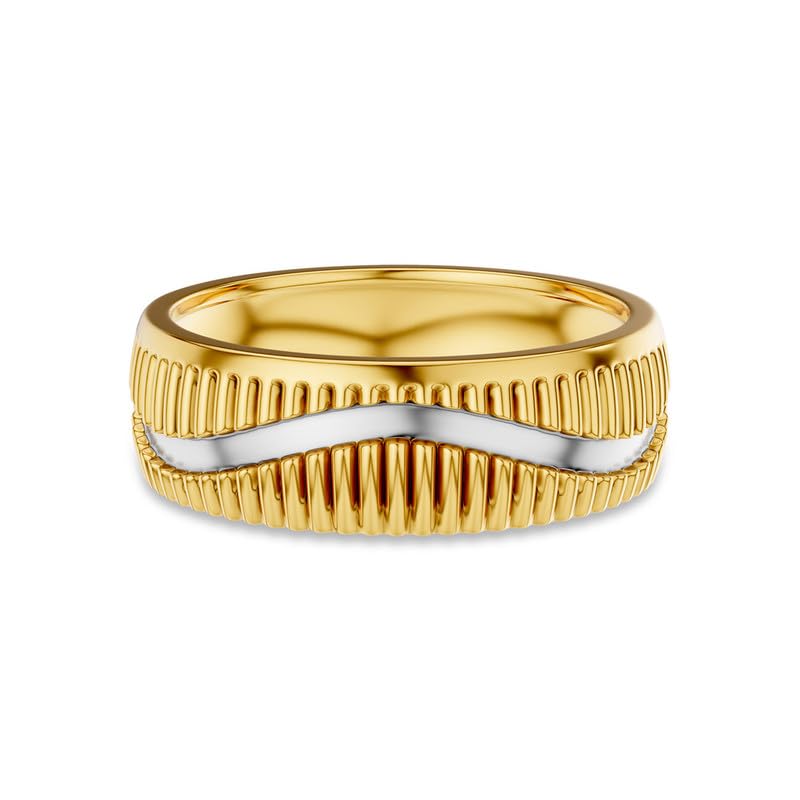 Image of KISNA 9KT / 14KT / 18KT Ribora Yellow Gold Band Ring For Him | S14