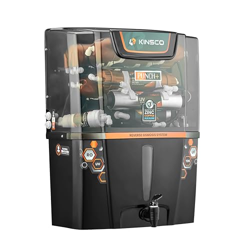 Kinsco Aqua Punch+ Zinc And Alkaline 15Liter Ro + Uv + Uf Water Purifier With Guard,Ph Enhancer,And Pre-Filter-1-Year Warranty