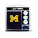 Team Golf NCAA Michigan Wolverines Gift Set Embroidered Golf Towel, 3 Golf Balls, and 14 Golf Tees 2-3/4" Regulation, Tri-Fold Towel 16" x 22" & 100% Cotton