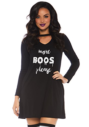 Leg Avenue More Boos Jersey Dress mujer vestido negro de punto manga larga