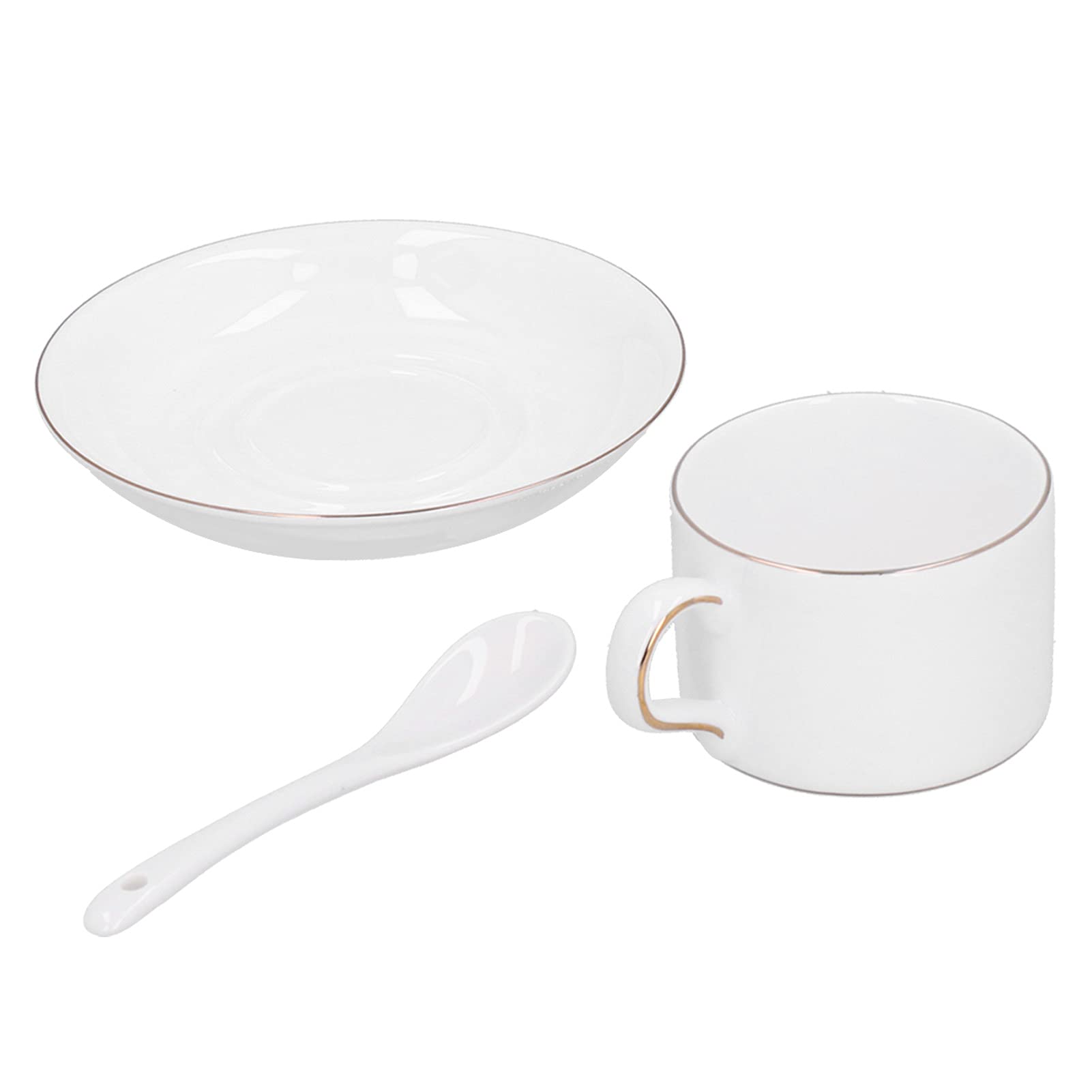 Juego De 4 Tazas De Café, Juego De Tazas De Té Y Platillos, Taza De Cuchara De Porcelana De Hueso Alto Y Juego De Platillos, Taza De Café Con Platillo, Cuchara, Taza De Té, Regalo Para La Cocina Del H