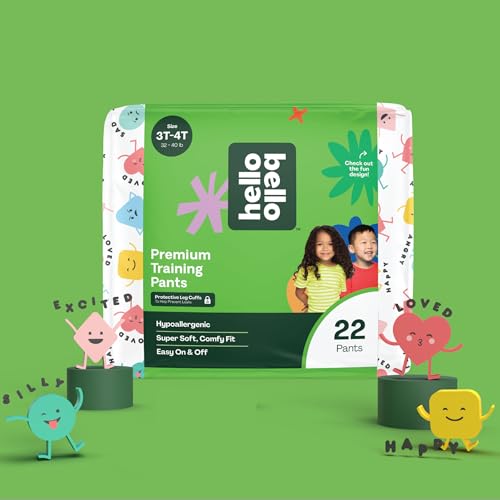 Image of Hello Bello Premium Training Pants 3T-4T, All About Feelings Design, 22ct Jumbo Pack