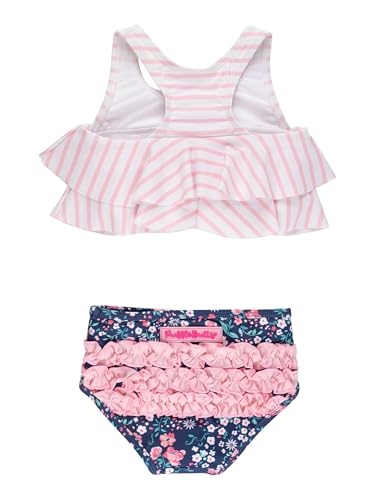 Image of RuffleButts Girls UPF50+ Sun Protection Flounce Bikini Two Piece Swimsuit