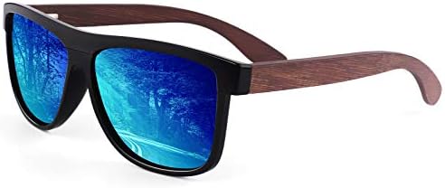 CGID Wooden Original UV400 CAT 3 Mens Womens Polarised Sunglasses- Single/Double Package, Mirrored M07