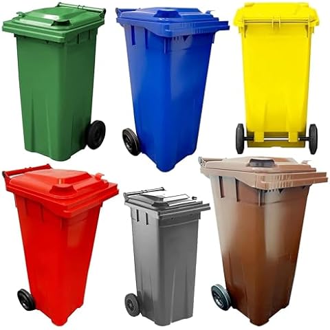 140L Compact Wheelie Bin for Waste Disposal Cover