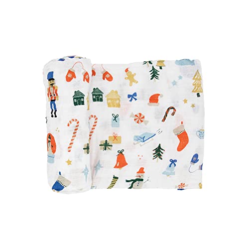 Little Unicorn Premium Cotton Swaddle Baby Blanket | Breathable Fabric | for swaddling, Play, Nursing & More (Christmas Time)