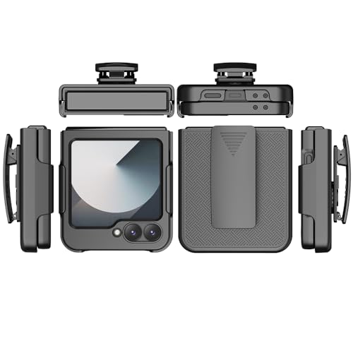 Customerfirst for Samsung Galaxy Z Flip 6 2024 Phone Case, Phone Holster with Kickstand Case with Screen Protector, Swivel Belt Clip by Thousandgear - Used condition - US$12.12