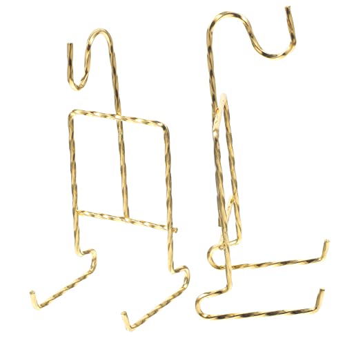 Cabilock 2Pcs Decorative Plate Display Holders Elegant Metal Cup Saucer Rack for Tea Cup Showcasing for Home Museums Retail and