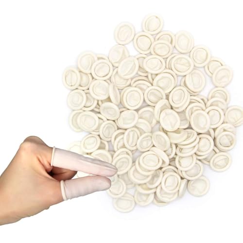 100pcs Doigtiers en Latex, Doigtiers en Latex, Doigts de Protection imperméables du Bout des Doigts, Doigts de Protection contre les blessures aux Doigts,...