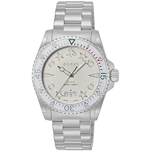 Gucci DIVE YA136336 Dive Gray Dial Stainless Steel Sapphire Glass Quartz 40mm Swiss Watch Silver [Parallel import goods], Silver, Bracelet Type