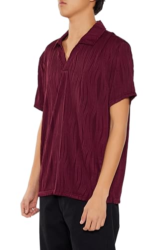 Camiseta Polo ajustada de hombre Forever 21 con textura y cuello en V miniatura 4