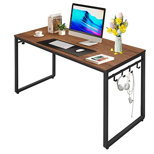 Zanzio Home Office Desk, Simple Computer Desk for Home Office Writing Study, 47.2 Inches, Brown
