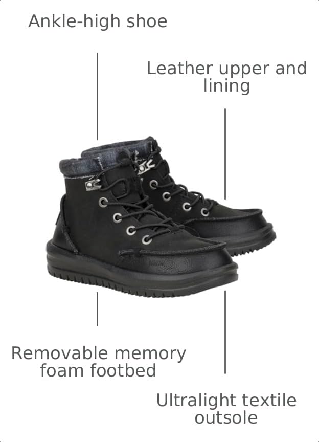 Image of HEYDUDE Boy's Youth Bradley Classic Boot | Water Repellent Lace Up Boot