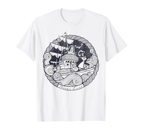 Image of Disney Peter Pan Captain Hook Ship Stamp T-Shirt