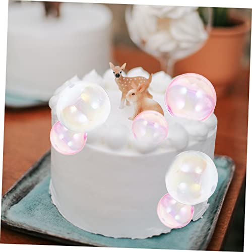 GANAZONO 20 Unidades Bolas De Decoração De Bolo Topo De Bolo Mini Balão Bolhas Comestíveis Salões In