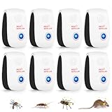 8 Pack Upgraded Ultrasonic Pest Control Repeller Plug in Indoor Pest Control for Rodents,Mice,Roaches,Spiders,Ants,Mosquitoes,Bugs & Insects -Electronic Sonic Repellent for Home, Kitchen, Office