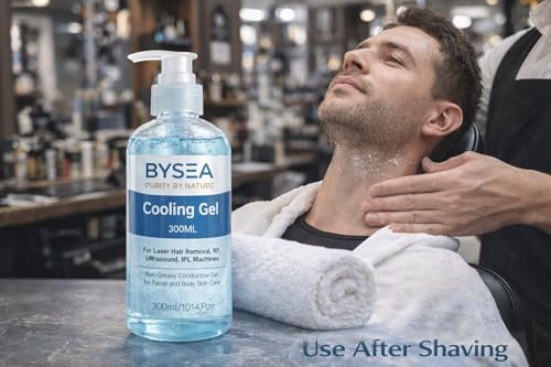 Image of Cooling Gel 300ML for Laser Hair Removal & RF Machines, Ultrasound & IPL Conductive Gel for Facial & Body Skin Care, Non-Greasy, Professional Use All Skin Type