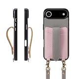 COGURE 互換 iPhone Air ケース 本革 COPGC グレージュ+ピンク