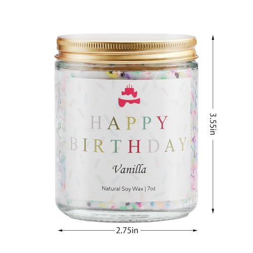 Happy Birthday Candle - Birthday Gifts for Women, Best Friend Birthday Gifts ideas, Natural Soy Wax Vanilla Scented Candles - Thumbnail 4