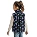 BYOXPUVI Paw Print Vest Jacket for Boys Girls, Fashion Toddler Outerwear Zip Up Lightweight Fleece Sleeveless Jacket Size 5-6