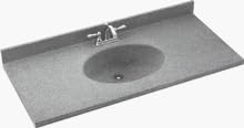 Swan CH02225.053 Chesapeake 25-in L x 22-in W x 6.125-in H Solid Surface Vanity Top, Tahiti Gray