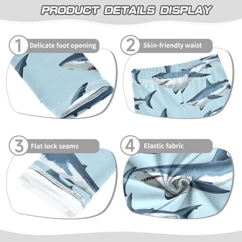 Great White Shark Girls' Leggings Toddler Doodles Kids Yoga Pants Dance Active Tights 4T3