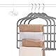 Tinfol 4 x Samt-Kleiderbügel, platzsparend, rutschfest, Hosenbügel, Jeans-Kleiderbügel, mehrschichtiger Kleiderbügel, Schrank-Organizer, perfekt für Hosen, Hosen, Jeans (grau)