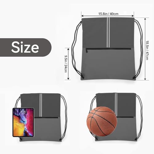 Image of Drawstring Backpack Large Sports Draw String Bag for Men and Women (Urban Gray)