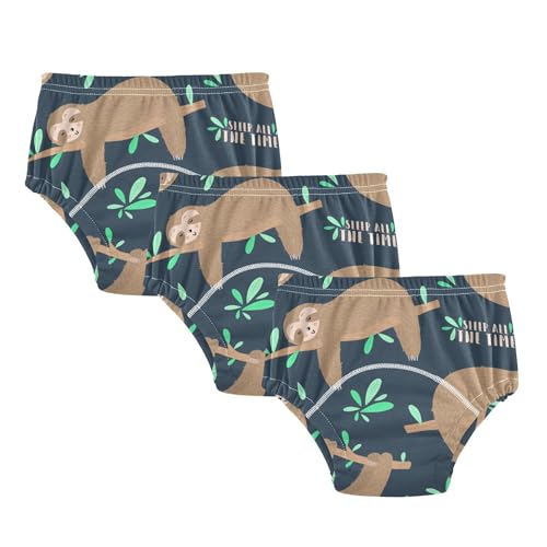 Mazeann Sloths Sleep Toddler Potty Training Underwear Cotton Absorbent Soft Baby Girl Boys Potty Training Pant 3T Multi