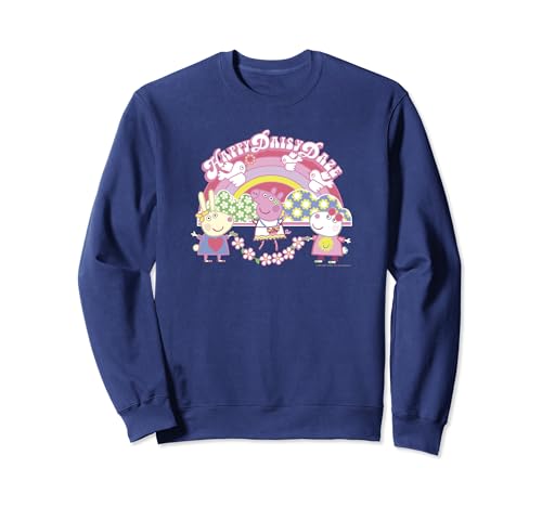 Sweat Peppa Pig col rond motif floral vêtement rose pour fille de 2 à 8 ans